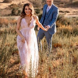 Beautiful nude and lace maxi dress.